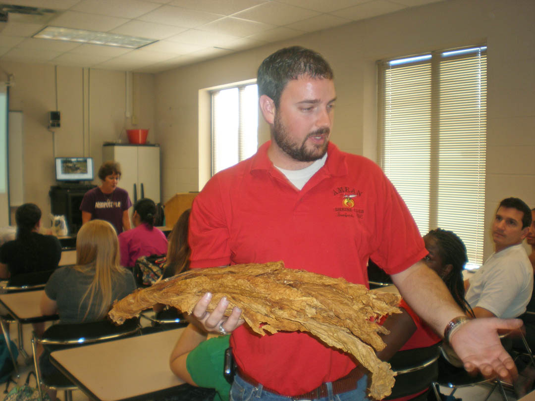 Read the full story, CCCC history students learn about tobacco farming